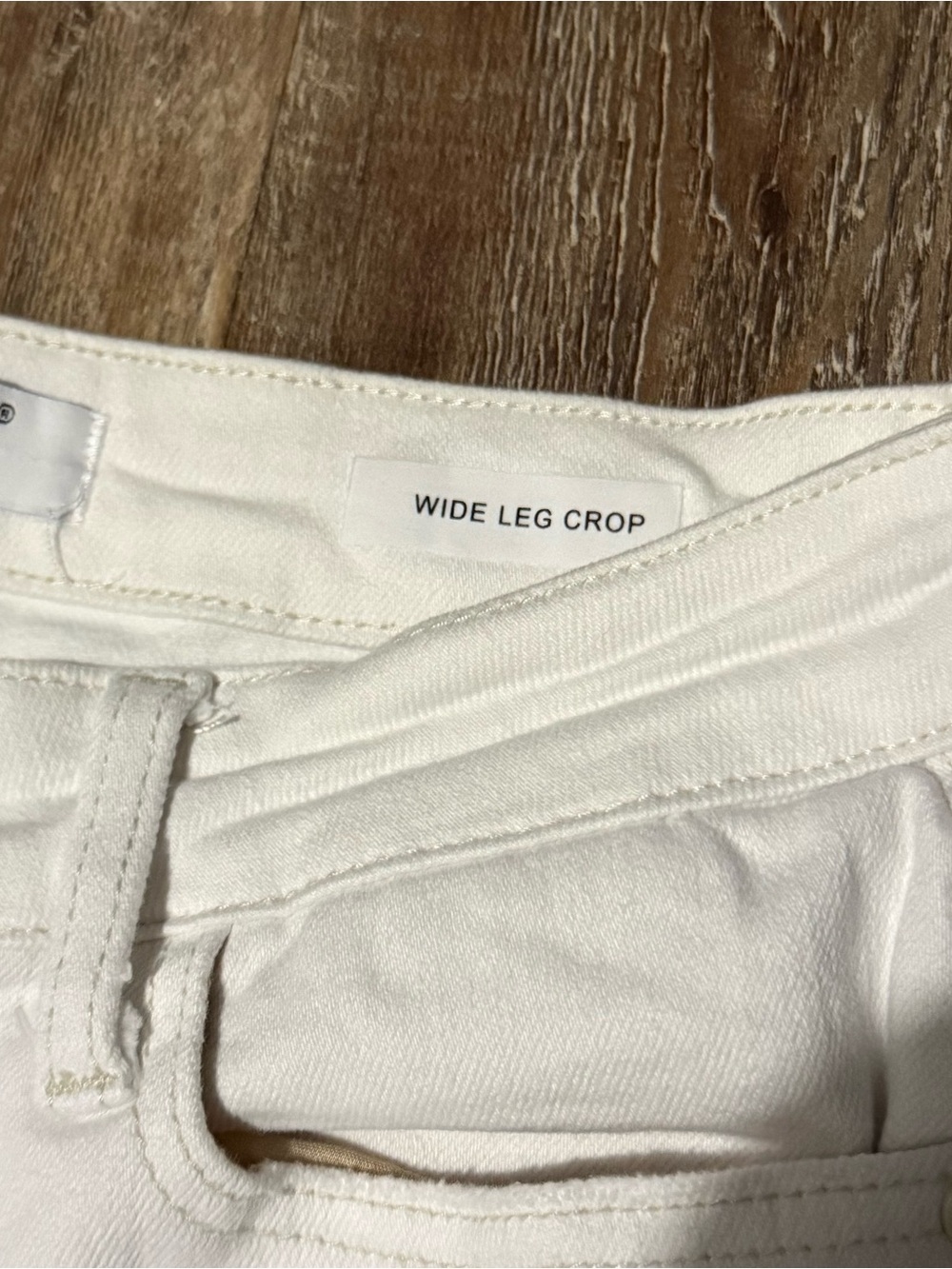 Judy Blue Wide Leg Crop Jeans Women's 9/29 White Exposed Button Fly Frayed Hem - Picture 4 of 7